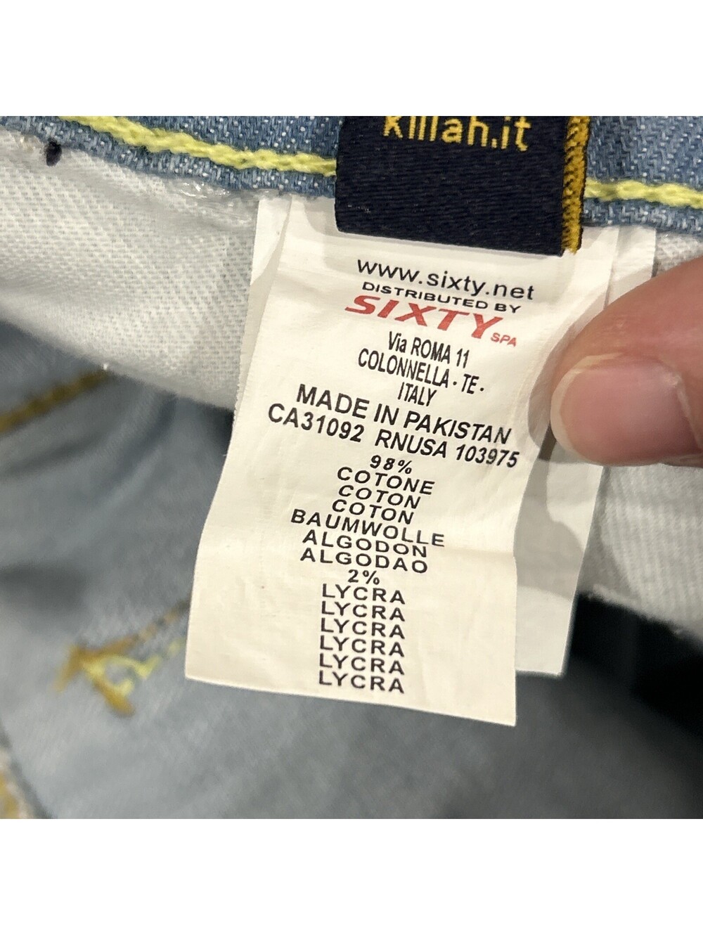 Killah Jeans Y2K Second Skin Jeans Size 26 Zipper Ankle Green Stitching - Picture 8 of 10